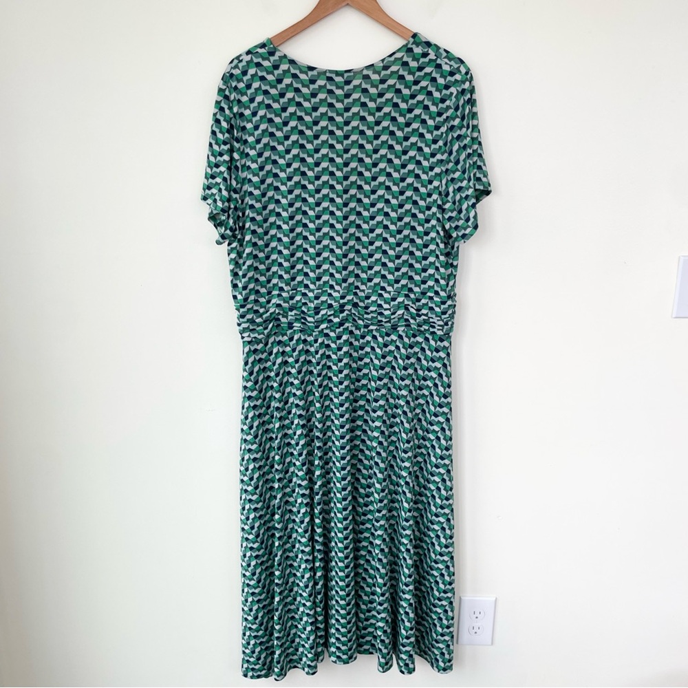 Leota Women's Amiya Faux Wrap Crepe Dress Green Size 1X - Picture 7 of 11